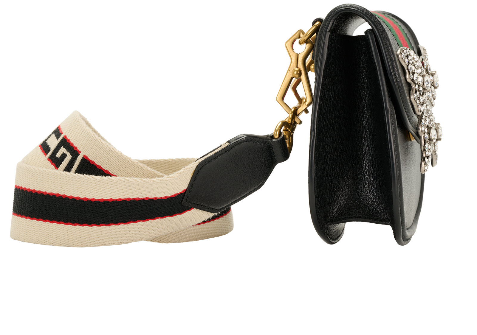 Small Totem Butterfly, &pound;795, Handbags, Black, Leather, Side view